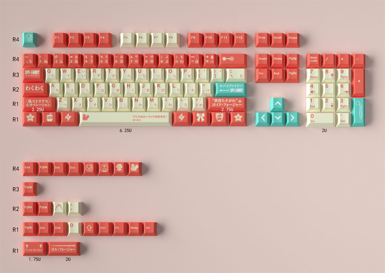 Play House 104+26 Full PBT Dye Sublimation Keycaps Set Cherry Profile for Cherry MX Mechanical Gaming Keyboard